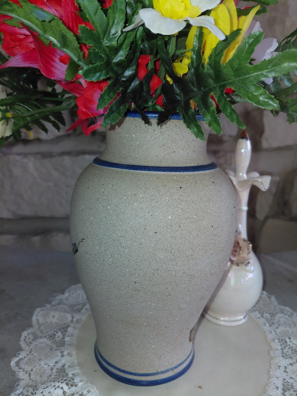 Mexican FolkArt Pottery Butterfly Vase Tecpatl Ceramics Jorge Gonzales Hernandez